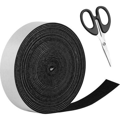 Ruban de Feutrine Autocollante Noire, 4 cm x 8 m Bandes Patins en Feutre Auto-adhésifs Antiderapant, Bandes de Feutre Autocollant pour Protege Pied de Table Meubles Chaises Plancher DIY(Noir) (1/5)