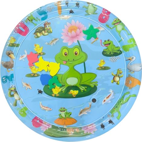 Tapete de Agua para Gatos, Redondo de 25.5 Pulgadas, Inflable y rellenable con Agua, tapete sensorial de de PVC Grueso, Interactivo para Jugar Boca Abajo, para Gatos, Mascotas y bebés (1/4)