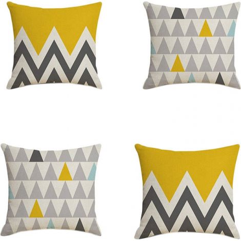 Funda de almohada de estilo nórdico con estampado geométrico triangular ondulado de 45x45 cm (se vende por unidad) para oficina y dormitorio. (1/5)