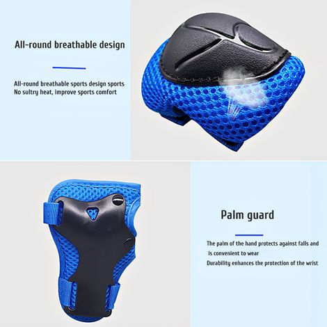 Ensemble de protections 3 en 1 pour enfants : genouillères, coudières et protège-poignets. Équipement de protection ajustable pour le skateboard, le patinage, le vélo et la trottinette. (1/5)