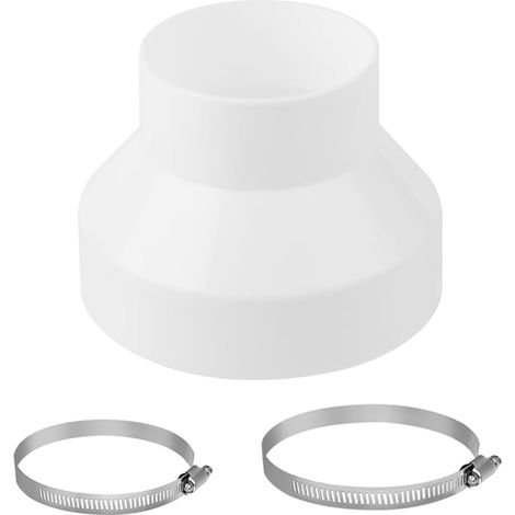 Reduzierstück Réducteur de Conduits Ø 100–150 mm, Reducteur Tuyau Climatiseur Mobile avec Colliers de Serrage en Acier Inoxydable, ABS pour Ventilation Tuyau Rond (1/5)