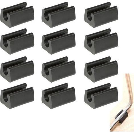 Patin Pied Chaise Tube Embout Tampon Capuchon Bouchon Protection Plancher Meuble Forme U en Plastique Chaise Casquettes 10mm (1/4)