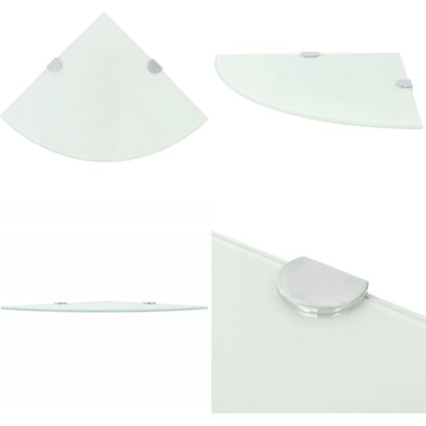 Étagère de coin avec supports chromés Verre Blanc 25 x 25 cm - Étagère Murale - Étagère D'angle - Rangement Mural - Décoration Murale - Étagère Blanche - Home & Living (1/5)