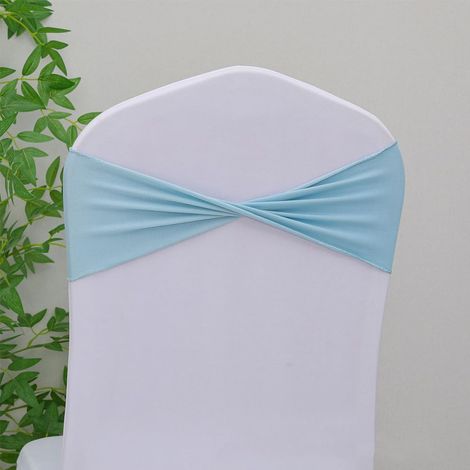 Lot de 50 Bleu Nœud de Écharpes de Chaise Élastiques en Élasthanne