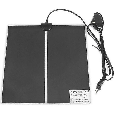 Tapis chauffant pour reptiles avec thermostat - Tapis chauffant pour animaux de compagnie, compatible avec vivarium et terrarium - Prise européenne