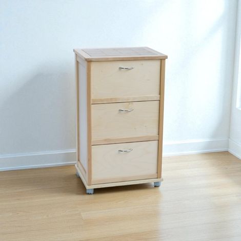 Carrello mobiletto con ante a ribalta e piano in mattonelle NATURALE (1/5)