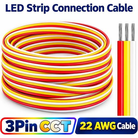 Cavo per Strisce LED CCT 3 Pin 22 AWG 0,34 mm²  3 Metri (1/5)