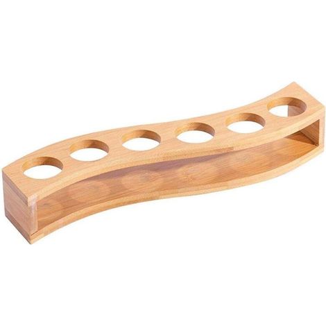 Porte-verres à vin en bambou, séparateur de verres, organiseur et rangement pour bar de cuisine, 6 trous (1/5)
