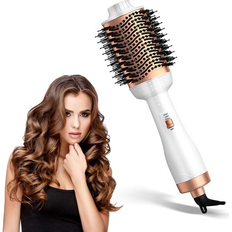 Brosse à Boucler, 3 In 1 Salon One-Step Sèche-Cheveux Volumisant, Brosse Cheveux Brushing avec 3 Températures, Soins Ioniques pour Sécher,Lisser,Volumiser,Coiffer (1/5)