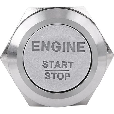 Bouton-poussoir - inox argenté LED/étanche - pour automobile (1/5)