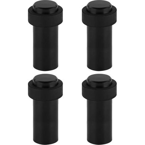 Tope de puerta de acero inoxidable de 6 cm para suelo, bloqueador de puerta (paquete de 4)