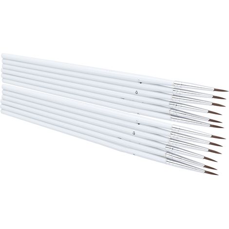 Ensemble de 12 pinceaux de peinture blancs multifonctionnels extra-fins, stylo à ligne de coupe pour peinture à l'huile numérique, grand format (1/5)