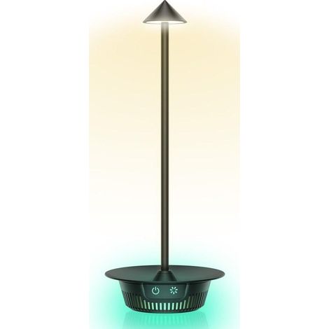 Techly LED RGB Tischlampe Schwarz Minimalistisch Kabellos