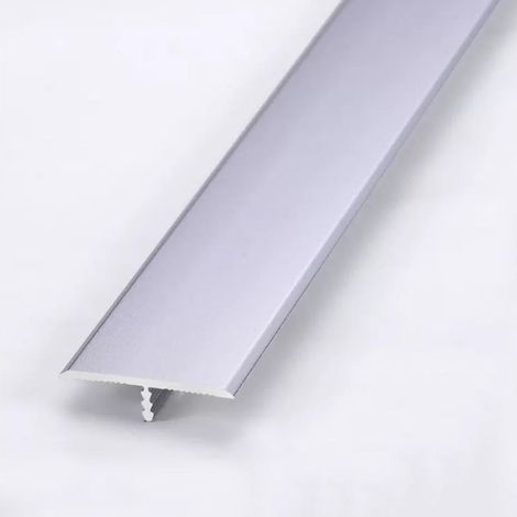 Profilé de Transition en T - 1 Pièce - Aluminium Anodisé - Jonction Sols et Protection - Intérieur Extérieur - 90cm Argent (1/5)