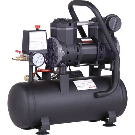 Compresor de aire profesional con certificado CE SILENCIOSO, 9 litros 1,3 CV 980W 8 Bares