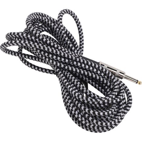 Câble de connexion pour guitare, interface 6,35 mm, cordon tressé pour instrument électrique, compatible avec microphone, haut-parleur, amplificateur et table de mixage. (1/5)