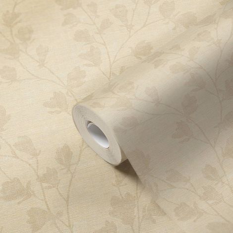 A.S. Creation Nara 387475 Vliestapete Blumenoptik 10.05 x 0.53 m Beige Wohnzimmer Schlafzimmer Flur Küche Esszimmer Badezimmer Bad Arbeitszimmer Büro Diele (1/5)