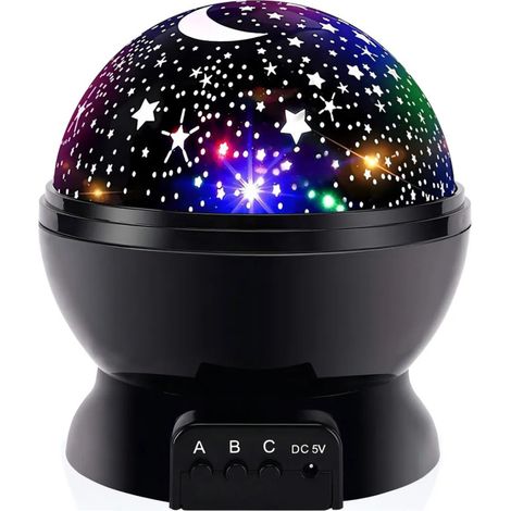 Veilleuse étoilée, projecteur d'étoiles rotatif 360°, lampe LED à couleurs changeantes (avec câble USB) (1/5)