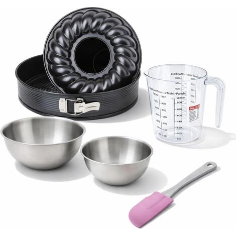Set de 5 ustensiles de pâtisserie moule à manqué bol à mixer spatule de cuisine et verre doseur Black metallic Black mettallic Zenker Black mettallic (1/5)