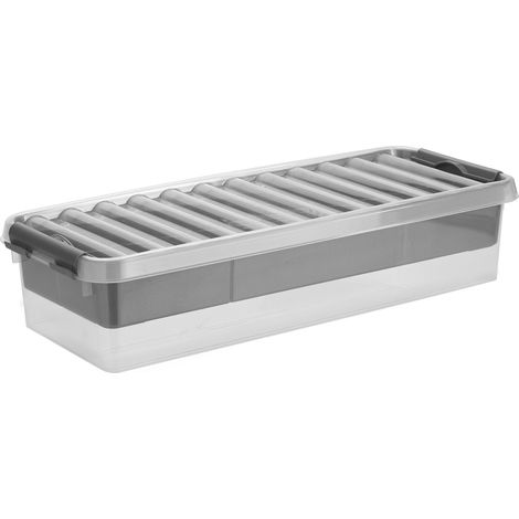 Longue boite de rangement 48,5x19x10,5 cm – Plastique robuste – Couvercle transparent – Contenance 6,50 litres – Sunware (1/2)