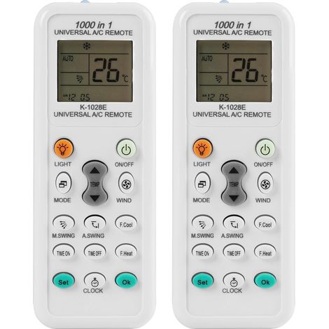 Télécommande Universelle Climatiseur - 1 Unité - Plastique Ergonomique - LCD Rétroéclairé et Minuterie - Maison et Bureau - Noir Compact (1/5)