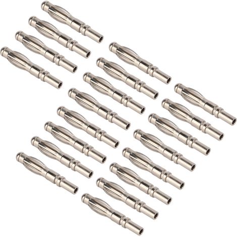 20 connecteurs mâles banane 21.120 4 mm plaqués cuivre-nickel pour instruments électroniques (1/5)