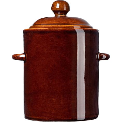 Tarro para encurtidos, capacidad de 2,5 L, material cerámico, marrón. (1/5)