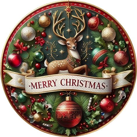 Ensemble de 4 sets de table de Noël avec rennes et scène enneigée - Décoration de table de qualité supérieure - 36 x 36 cm (vinyle) - 27