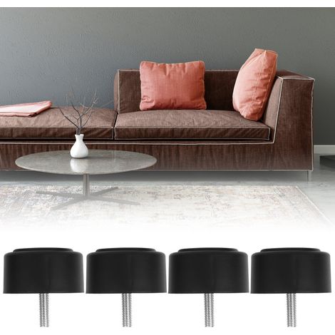 Pieds de Meuble Ronds Noirs M8, Supports 35mm pour Canapé, Armoire, Table - Accessoires Rangement Intérieur (1/5)
