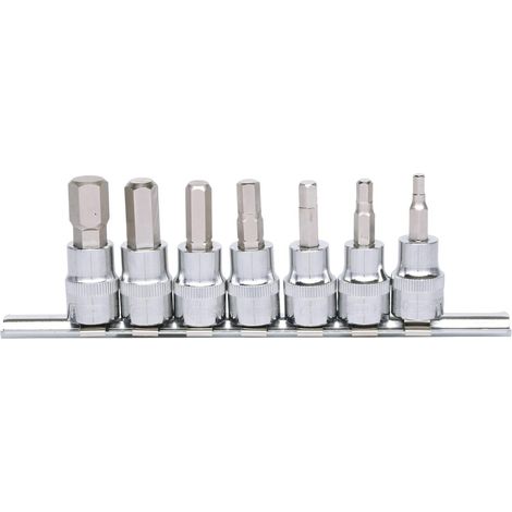 3/8" Serie di bussole p.viti a esagono incassato CHROME 7pz.4-12mm (1/2)