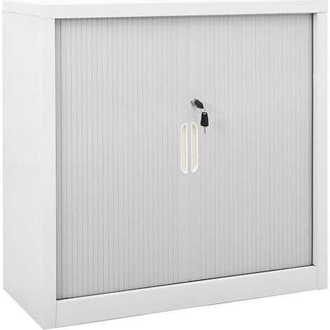 Vidaxl – Armoire à portes coulissantes gris 90x40x90 cm – Acier robuste – 2 étagères réglables – Serrure incluse – Capacité 90 kg