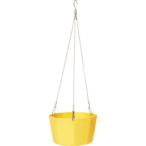 Pflanzen- und Blumenampel aus recyceltem PP mit Abflusslöchern und Seil, 6 Farben, 15 cm Durchmesser, stabil für Balkon oder Büro, Tragkraft 10 kg (1/5)