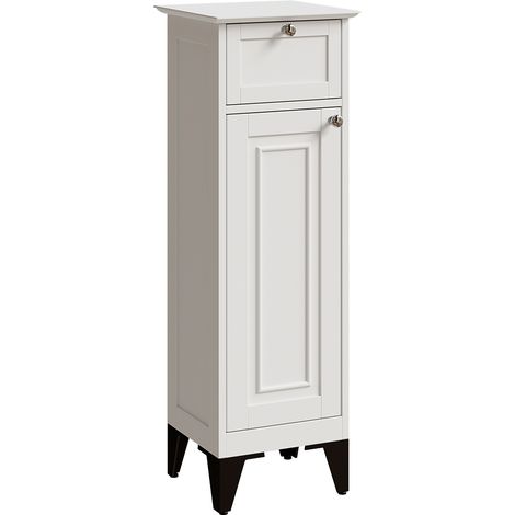 Badschrank Vanity, Weiß, 32 x 92 cm mit Schublade, Vicco