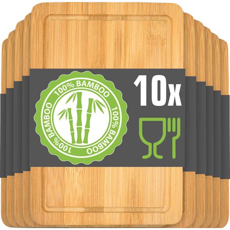 10er Set: Frühstücksbrettchen Holz 22x15 Kleine Schneidebretter Brotzeitbretter