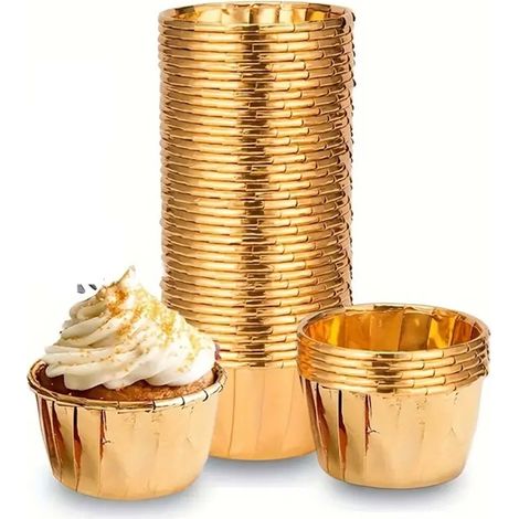 Muffinförmchen, Cupcake-Förmchen, gold, 50x40 mm / 50 Stück. (1/4)