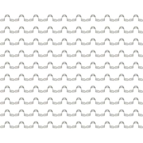 100 colliers de serrage en forme de U de 25 mm pour tuyaux et conduites d'air, amovibles, en acier inoxydable 304