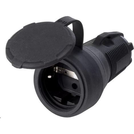 Rosi gummi-mobilsteckdose 2p+e 16a ip54 schwarz - 83410