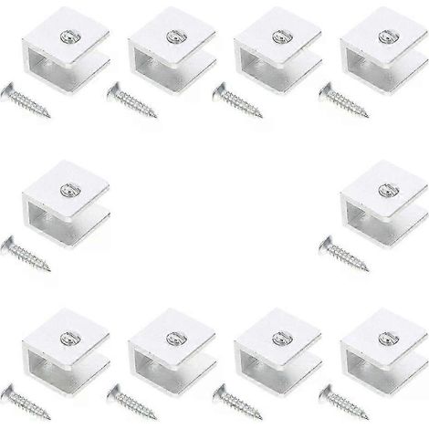 Supports pour panneaux sandwich en verre, lot de 10 supports muraux flottants pour étagère de salle de bain (1/5)