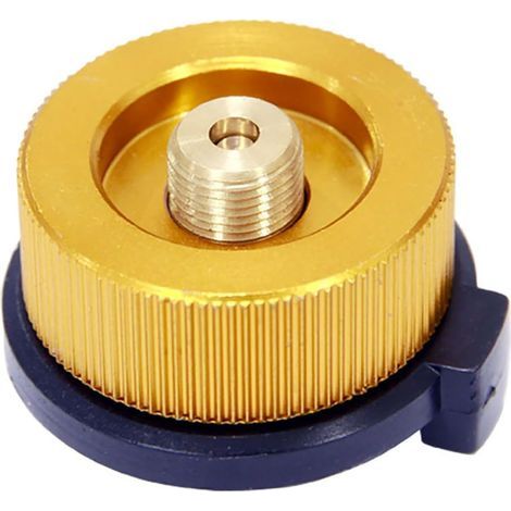 Connettore per fornello da campeggio - Adattatore per bombola di gas a due pezzi - Convertitore da bombola di butano a cartuccia di gas a vite (oro, 1 pezzo) (1/5)