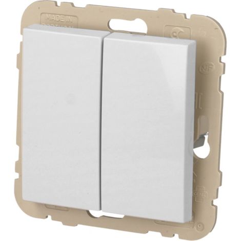 Poussoir double blanc Efapel Logus 90 (1/2)