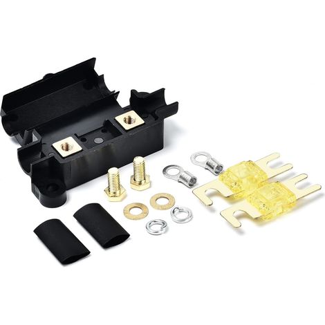 Porte-Fusible 12V 20A avec 2 Fusibles à Lame - Anti-Éclaboussures pour Voiture, Camion, Bateau (1/5)
