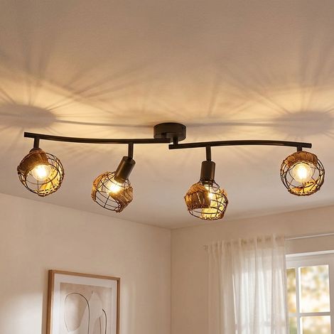Deckenleuchte Deckenlampe Spots verstellbar Wohnzimmerlampe schwarz L 70 cm (1/5)