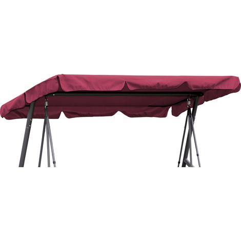 Hollywoodschaukel Dachbezug 200 x 145 cm Bordeaux Wasserdicht Universal Ersatzdach Gartenschaukel 3 Sitzer UV 50 Schaukel Dach Ersatz Bezug