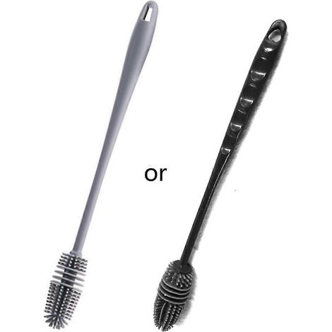 Brosse à récurer en silicone à long manche, outil de nettoyage de bouteilles pratique pour la cuisine (1/5)