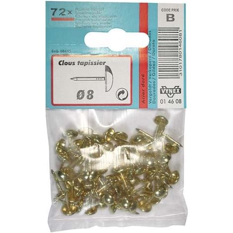 VYNEX - Clou tapissier acier doré 8mm sc x72