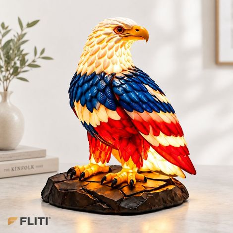 FLITI Eagle Desk Lamp in sculpted resin with warm LED lighting, home interior decoration (1/5)