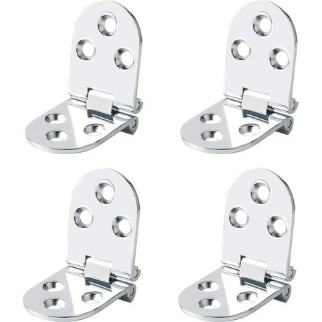 Klapptischscharniere, Klappverbinder, Edelstahl-Möbelbeschlag, 180-Grad-Klappung, 2 mm Dicke, Edelstahl-Chrom-Finish, 4 Stück, Silber (1/5)