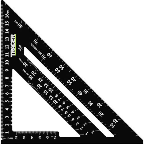 TRACER Speed Square, 175 mm, Rafters Square con scala metrica e anca e valle, strumento di marcatura per tetti e carpenteria (1/5)