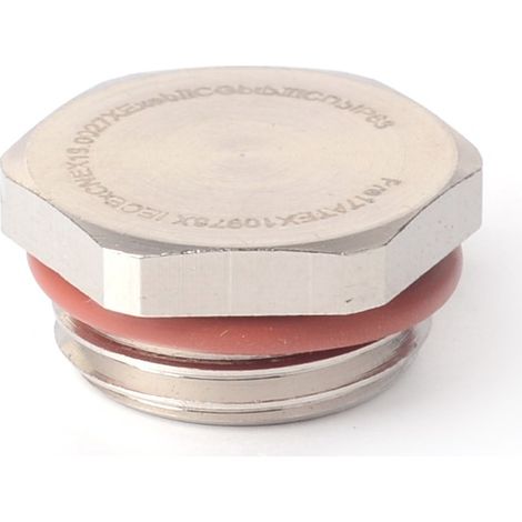 Bouchon obturateur RS PRO M12, Ø 12.2mm en Laiton nickelé, IP68 ( Prix pour Sachet de 5 ) (1/2)