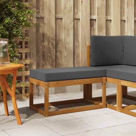 vidaXL Outdoor Stool Bench Solid Acacia Wood Natural